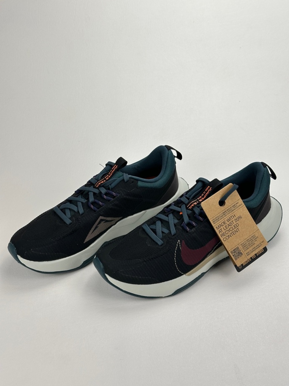 Nike Juniper Trail 2 Black Burgundy Teal Running Shoes Women 8.5 NWOB